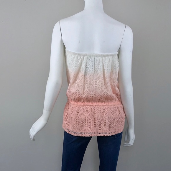 NEW {C&C California} Tropical Peach Ombre Knit Top - Picture 5 of 8